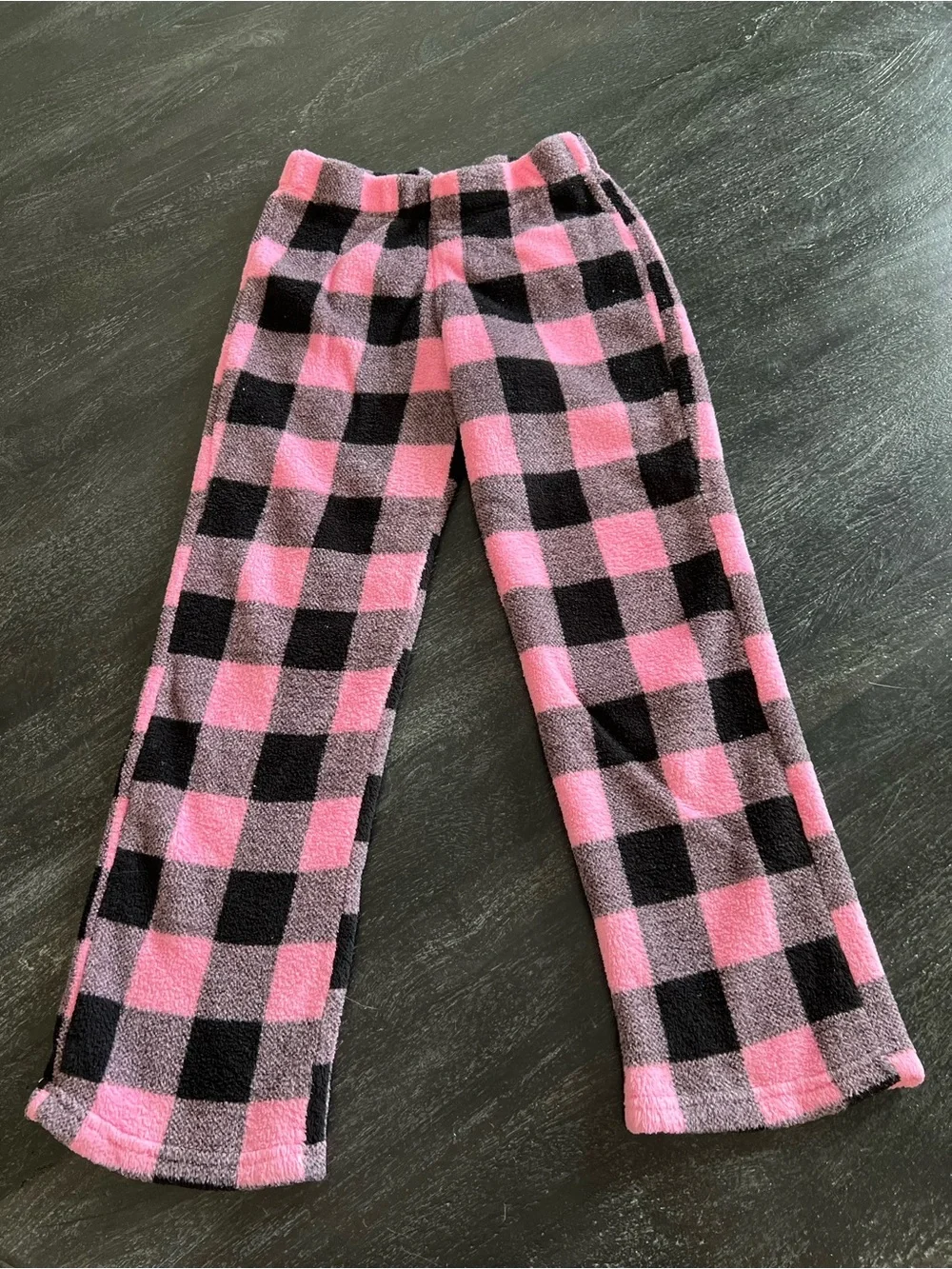 Calvin Klein Pink and Black Check Plush Pajama Pants